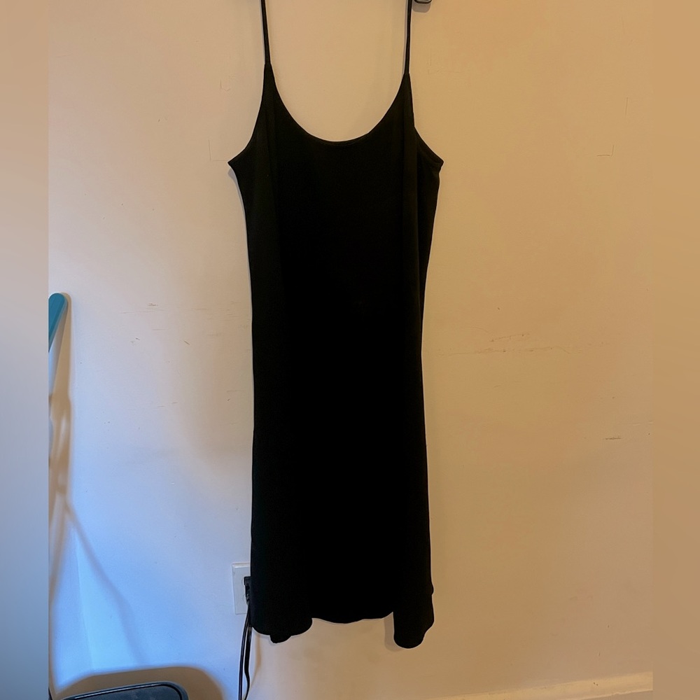 Black silk shift dress